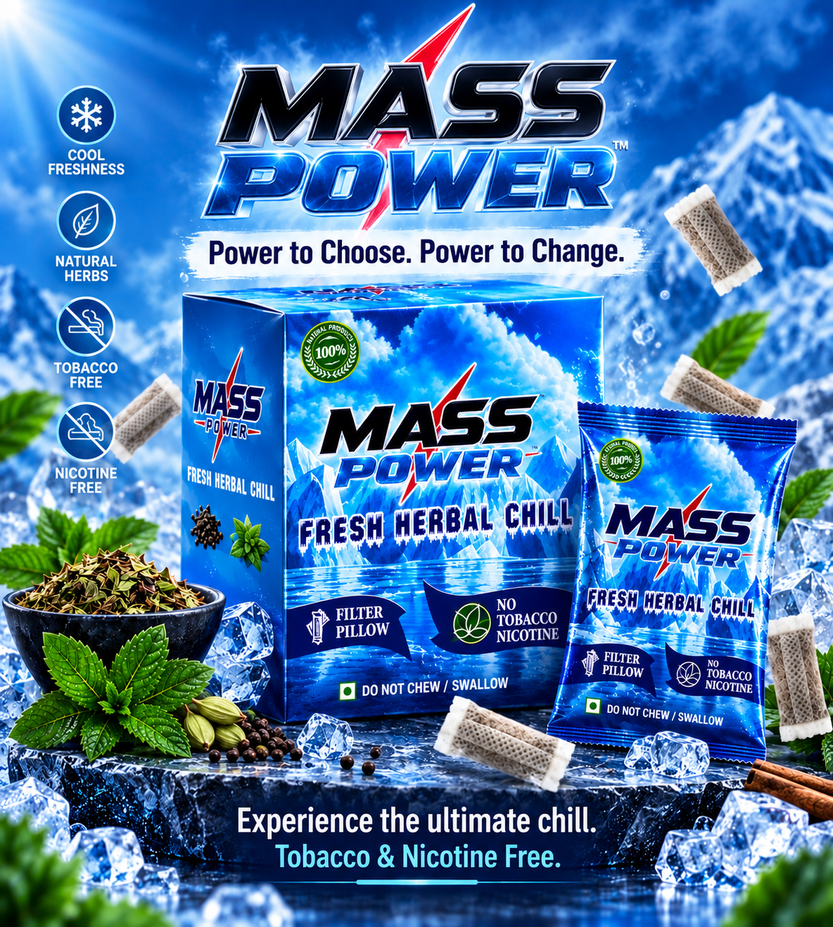 Mass Power Chill pouch back — ingredients, nutritional facts and certifications